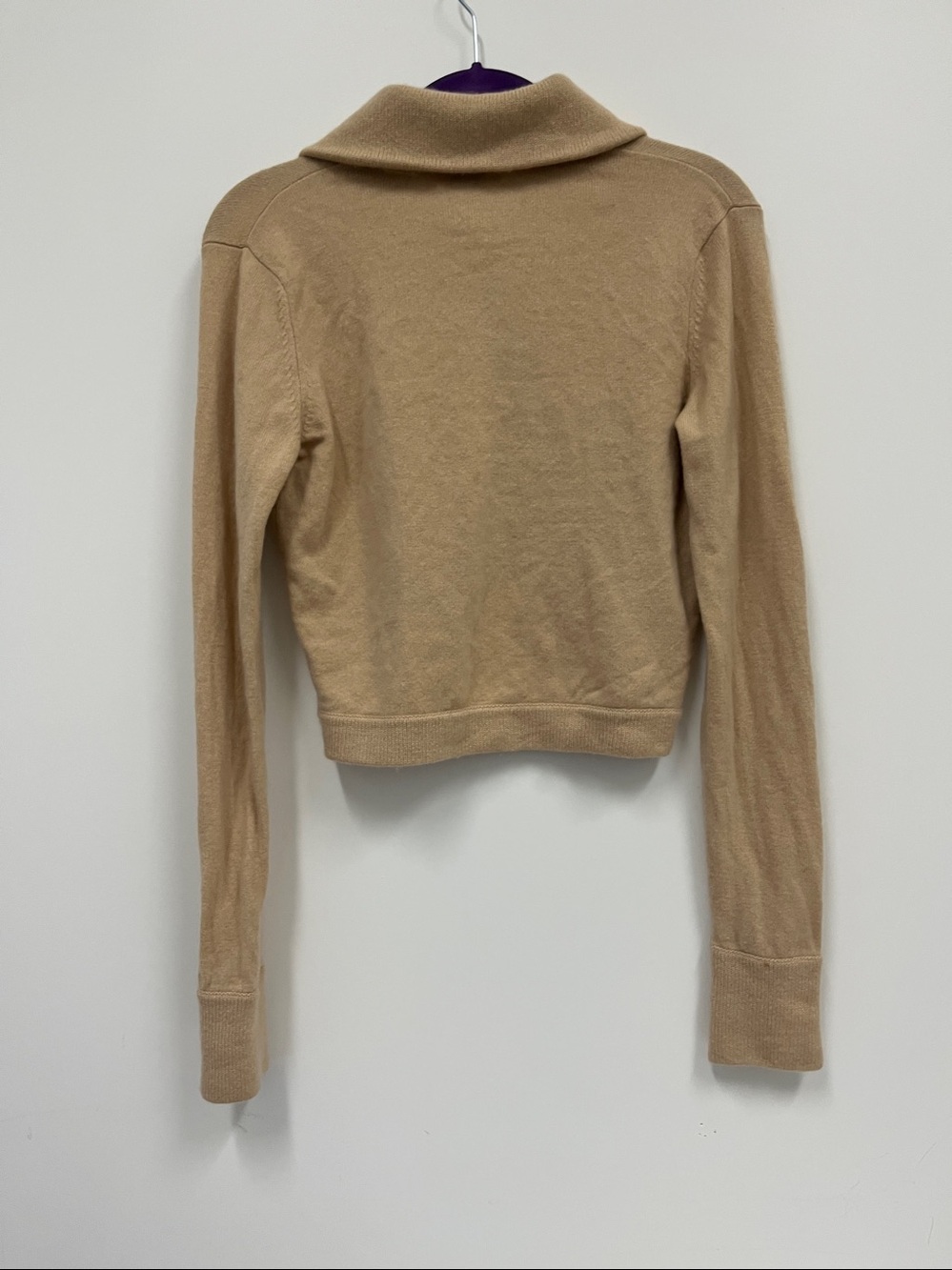 Barneys New York 100% Cashmere Cropped Cardigan/Shrug  in Camel size Small - Picture 3 of 4